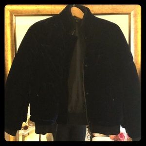 Dark blue velvet puffer jacket